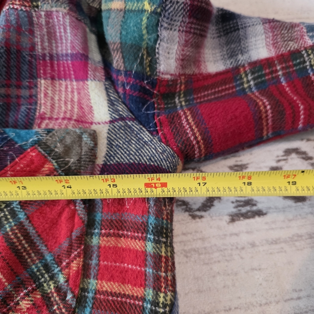 Free People We The Free Lost In Plaid Patchwork Flannel Top Size XS - Picture 7 of 13
